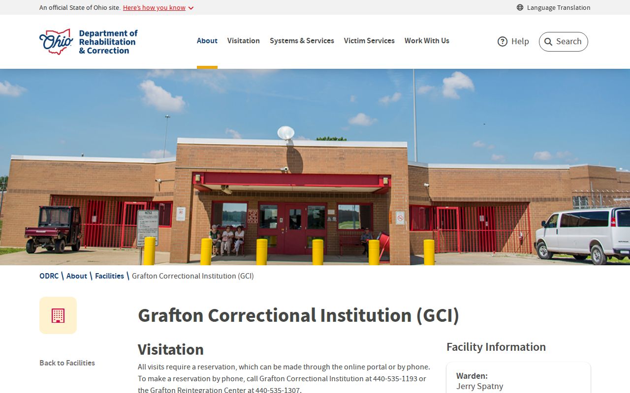 Grafton Correctional Institution release records and ODRC facility page