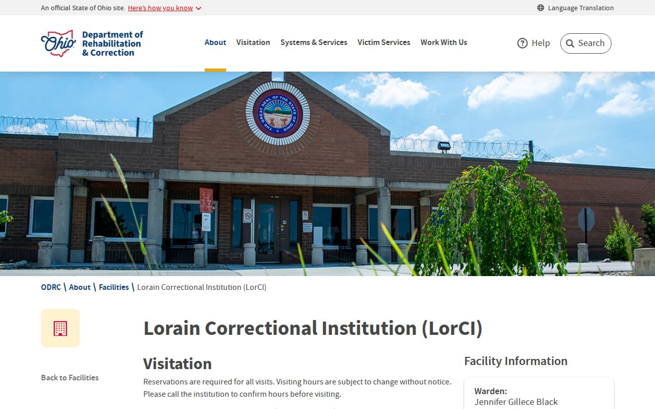 Lorain Correctional Institution offender release and facility information