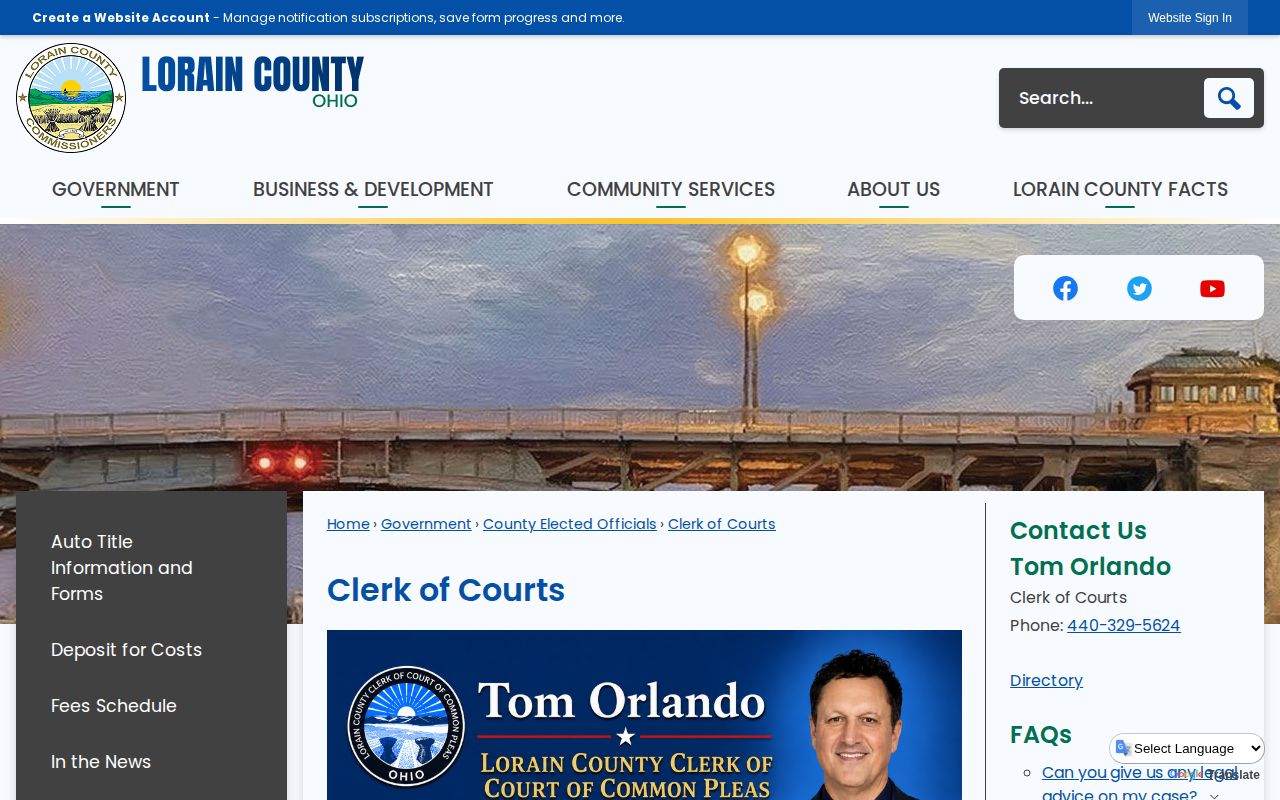 Lorain Medina CBCF discharge record route through Lorain County Clerk of Courts